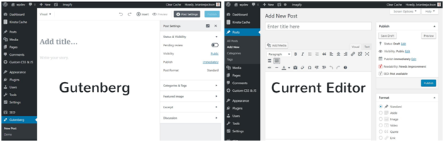 gutenberg vs default editor