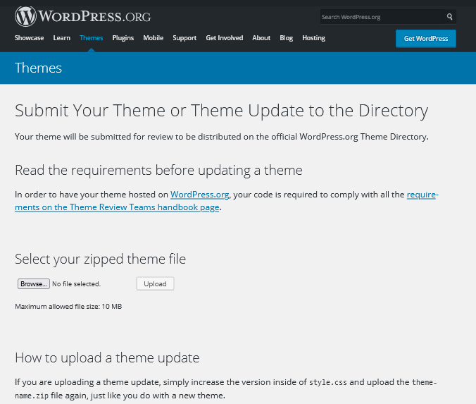 upload wp theme